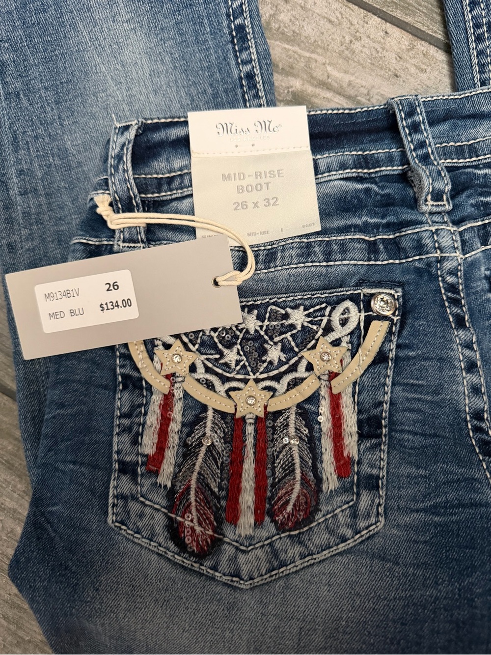 NWT Miss Me American Dreamcatcher Boot Cut Jeans - Picture 3 of 4